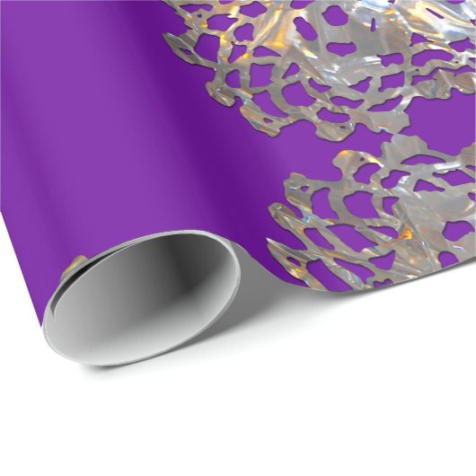 Aristocratische Monogram Paars Cadeaupapier (Rol Hoek)