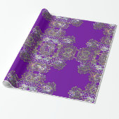 Aristocratische Monogram Paars Cadeaupapier (Uitgerold)
