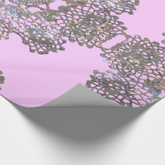 Aristocratische Monogram Roze Cadeaupapier (Hoek)