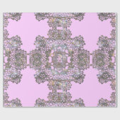 Aristocratische Monogram Roze Cadeaupapier (Vlak)