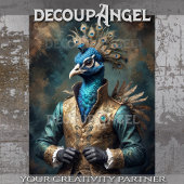 Aristocratische pauw -Decoupage- Tissuepapier