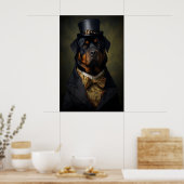 Aristocratische Rottweiler Print, Grappige Renaiss Poster (Keuken)
