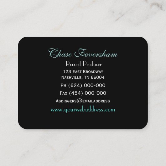 Aristocratische Skull Black II Professional Visitekaartje (Achterkant)