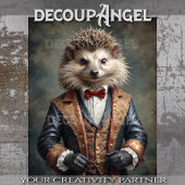 Aristocratische stijl egel -Decoupage- Tissuepapier