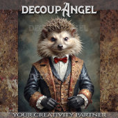 Aristocratische stijl egel -Decoupage- Tissuepapier