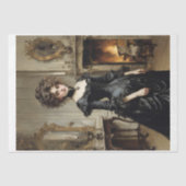 Aristocratische Victoriaans vrouw in zwarte jurk Tissuepapier (Voorkant)