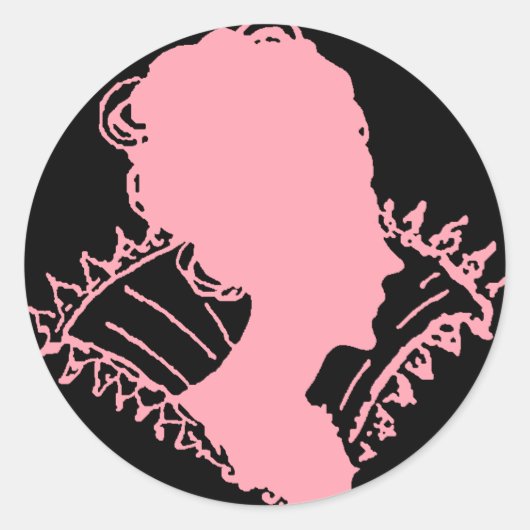 Aristocratische vrouw Ronde Sticker (Voorkant)