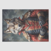 Aristocratische wolf met een rode mantel -Decoupag Tissuepapier (Voorkant)