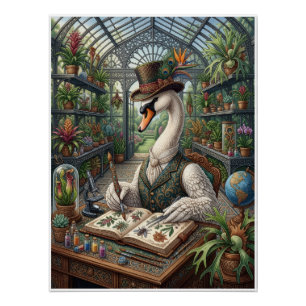 Aristocratische Zwaan Victoriaanse Kas Botanische Perfect Poster