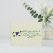 Aristophanes Wine Quote Briefkaart (Staand voorkant)