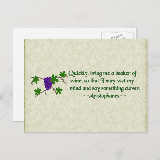Aristophanes Wine Quote Briefkaart (Voorkant / Achterkant)