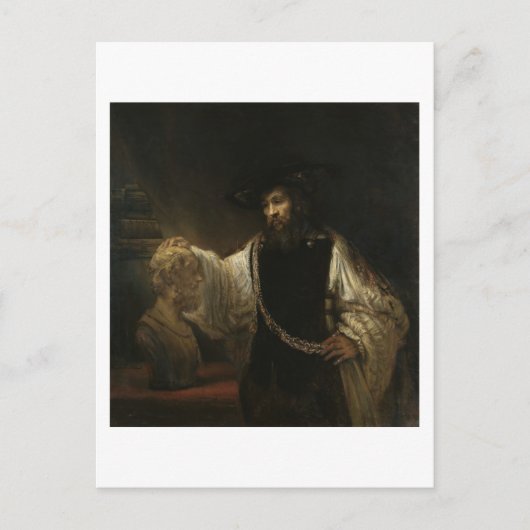 Aristoteles (384-322 voor Christus) met een buste  Briefkaart (Voorkant)