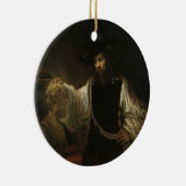 Aristoteles (384-322 voor Christus) met een buste  Keramisch Ornament (Rechts)