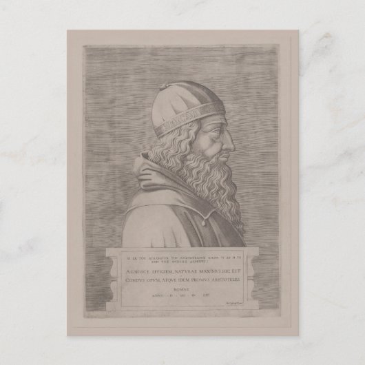 Aristoteles antieke gravure uit 1553 briefkaart (Voorkant)
