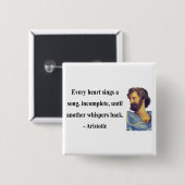 Aristoteles Citaat 3b Vierkante Button 5,1 Cm (Voorkant /achterkant)