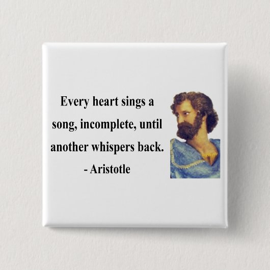 Aristoteles Citaat 3b Vierkante Button 5,1 Cm (Voorkant)