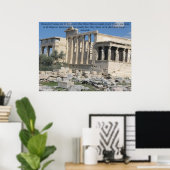Aristoteles citaat met foto van de Acropolis Poster (Thuiskantoor)