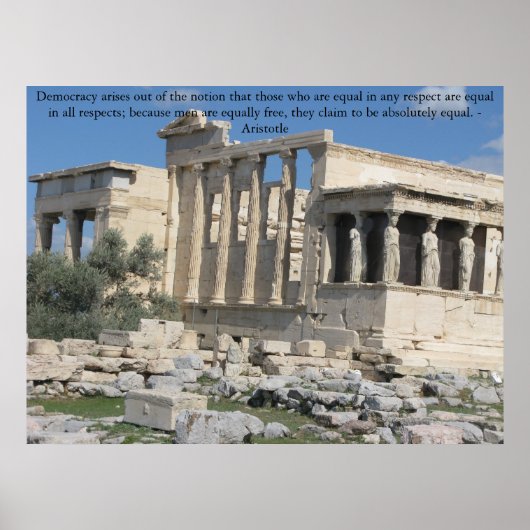 Aristoteles citaat met foto van de Acropolis Poster (Voorkant)