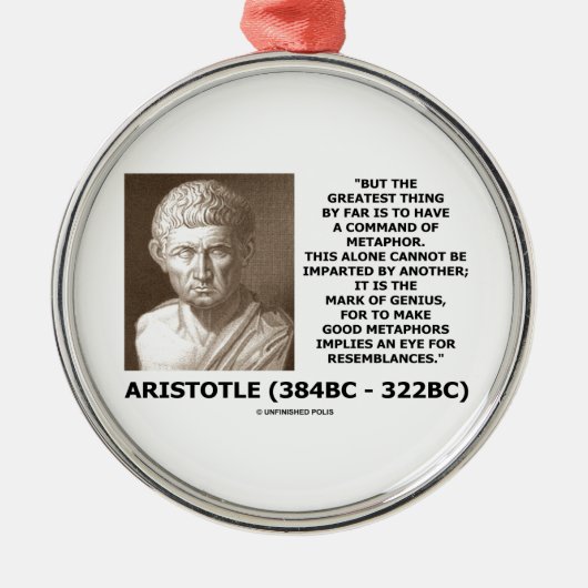Aristoteles commando van het metafoor Mark of Geni Metalen Ornament (Voorkant)