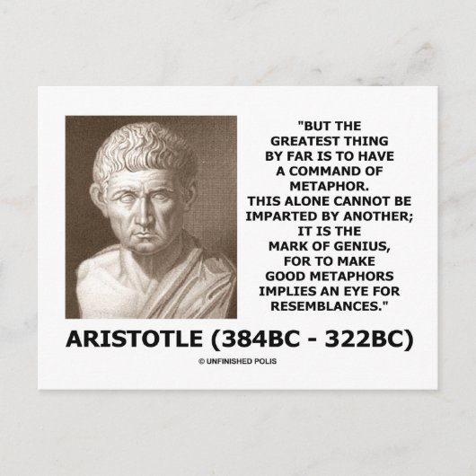Aristoteles commando van metafoor Mark of Genius Q Briefkaart (Voorkant)