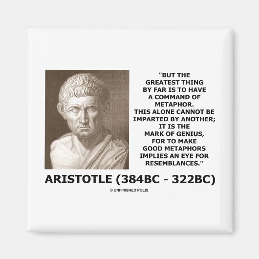 Aristoteles commando van metafoor Mark of Genius Q Magneet (Voorkant)