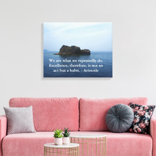 Aristoteles Excellence Quotation Canvas Afdruk (Insitu (Woonkamer))