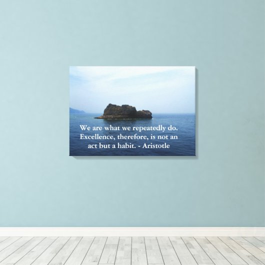 Aristoteles Excellence Quotation Canvas Afdruk (Insitu (Houten vloer))