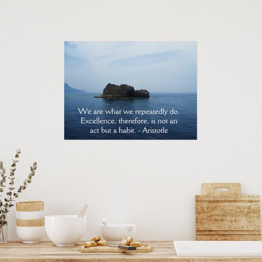 Aristoteles Excellence Quotation Poster (Keuken)