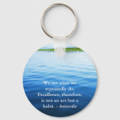 Aristoteles Excellence Quotation Sleutelhanger (Voorkant)