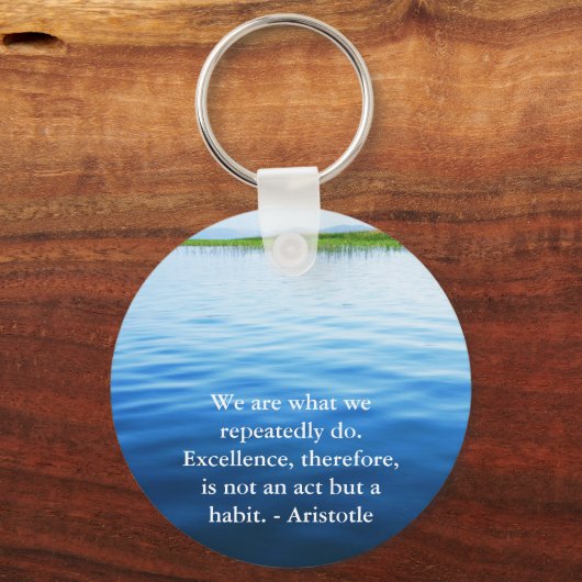 Aristoteles Excellence Quotation Sleutelhanger (Voorkant)