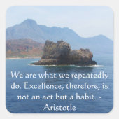 Aristoteles Excellence Quotation Vierkante Sticker (Voorkant)