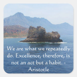 Aristoteles Excellence Quotation Vierkante Sticker