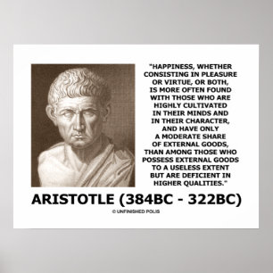 Aristoteles Geluk gekweekte Minds Karakter Poster