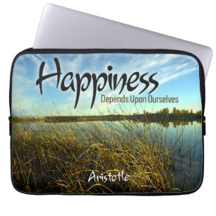 Aristoteles Inspirerend citaat "Geluk" Laptop Sleeve