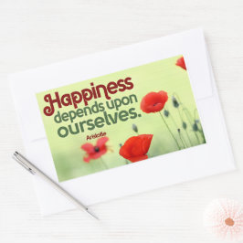 Aristoteles Inspirerend citaat "Geluk" Rechthoekige Sticker