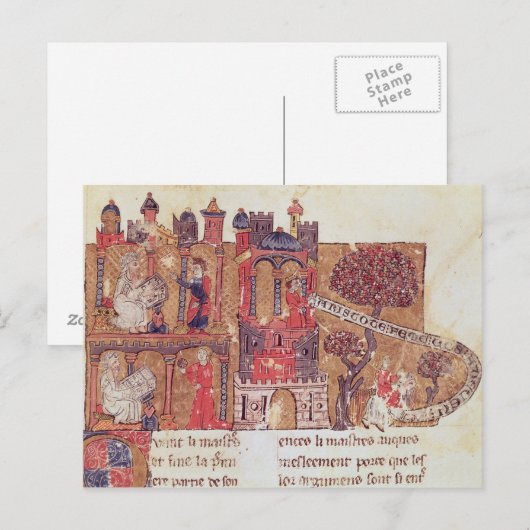 Aristoteles instrueert Alexander de Grote in Briefkaart (Voorkant / Achterkant)