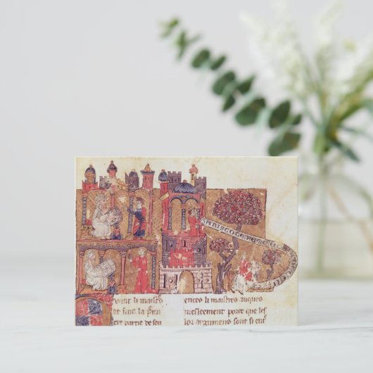 Aristoteles instrueert Alexander de Grote in Briefkaart (Staand voorkant)