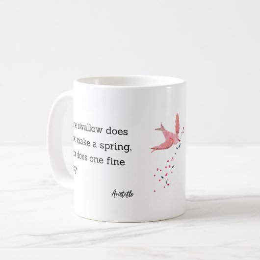 Aristoteles lente citaat decoratie voor thuis koffiemok (Voorkant links)