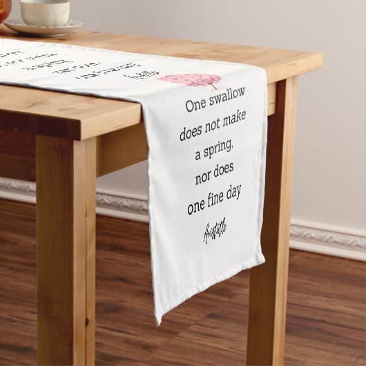 Aristoteles lente citaat decoratie voor thuis korte tafelloper (Voorbeeld)