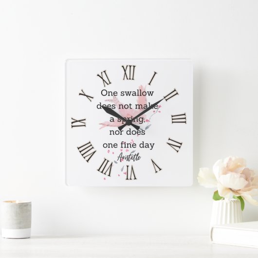 Aristoteles lente citaat decoratie voor thuis vierkante klok (Huis)