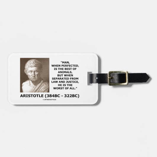 Aristoteles-Man Geperfectioneerde wet op beste die Bagagelabel (Voorkant horizontaal)