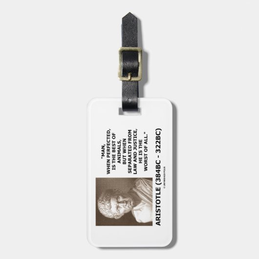 Aristoteles-Man Geperfectioneerde wet op beste die Bagagelabel (Voorkant verticaal)