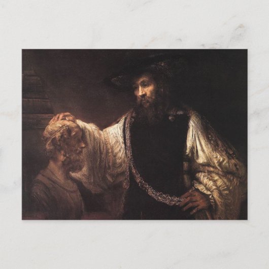 Aristoteles met een buste van Homer Briefkaart (Voorkant)