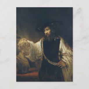 Aristoteles met een buste van Homer door Rembrandt Briefkaart