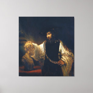 Aristoteles met een buste van Homer van Rembrandt  Canvas Afdruk