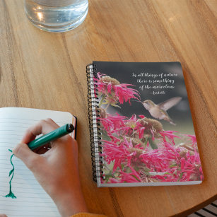 Aristoteles Natuur Quote Hummingbird en Flowers Notitieboek