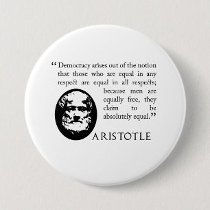 Aristoteles op de knop voor democratie en metaal ronde button 7,6 cm