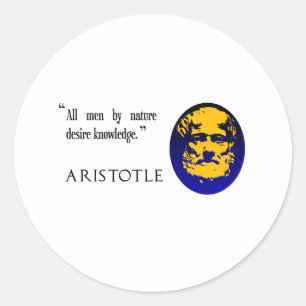 Aristoteles op kennisstickers ronde sticker