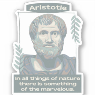 Aristoteles portret en citaat sticker