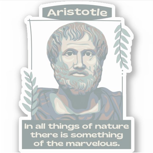 Aristoteles portret en citaat sticker (Voorkant)